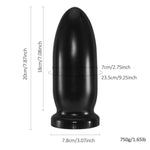 Smooth 7.87'' Huge Big 2.75'' Thick Wide Girth Butt Plug Anal Dildo With Powerful Suction Base Bomb-Shaped Anus Dilator Opening Trainer Stretcher Prostate Stimulation Adult Sex Toys For Women Men