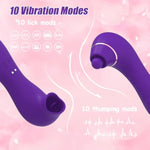 Adult Sex Toys Vibrator For Women,3 In 1 Clitoris Stimulator With 10 Licking & Vibrating Modes For Nipple Massage,Waterproof Rechargeable Sex Machine Pleasure Tools For Female Couples
