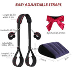Bdsm Sex Restraints With Sex Toys Inflatable Ramp Pillow,Legs Sex Bondage With Neck To Ankle/Thigh Cuff,Fetish Handcuffs Blindfold,Adjustable Sex Sm Bondaged Restraints Set For Couples Women Men
