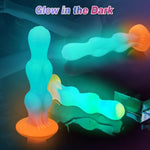 8" Dragon Dildo Knot Dildo Fantasy Sex Toys, Silicone Monster Dildo Soft Fantasy Dildo With 2 Knots, Glow In The Dark Alien Dildo Anal Dildo With Strong Suction Cup, Adult Toys For Women Men Couple