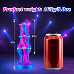 6 Inch Silicone Small Wolf Dog Knot Dildo For Women Beginner, 5" Realistic Animal Monster Thin Knotted Anal Dildo With Suction Cup, Fantasy Blue Purple Canine Furry Dildos Alien Sex Toy For Men Gay