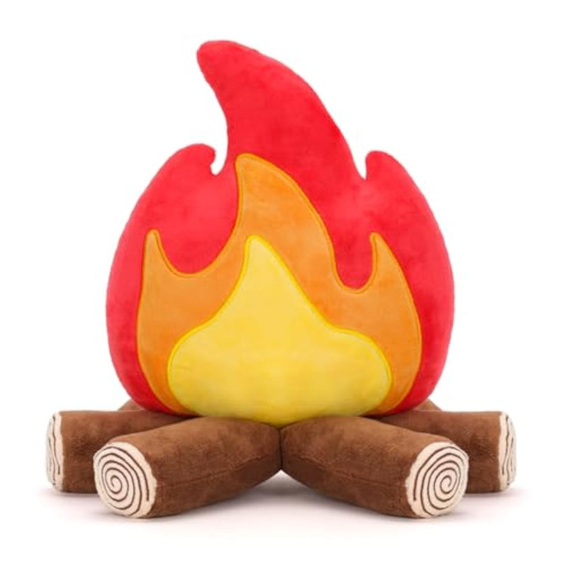 Campfire Plush Toys, Fake Fire Firewood Plush Pillow - Realistic Flameless Campfire Decor For Adults, Cozy Home Office Room Decoration, Camping Enthusiast Gift Idea