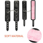 Bondage Kit Bdsm For Couple, Spreader Bar With Adjustable Pink Cuffs, Sex Restraining Set For Couples Sex Toys For Woman With Blindfold Leather Flogger Ball Gag Hogtie Cross Strap, Collar And Leash …
