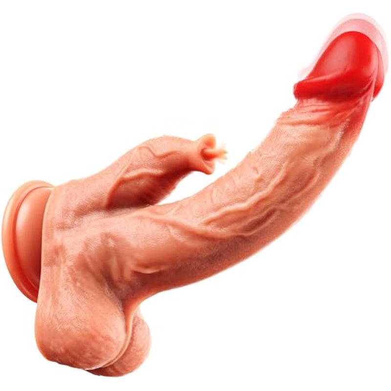 Thrusting Dildo Sex Toy,8 Inch Realistic Silicone Dildos With 5 Thrusting &10 Vibranting & Heating Modes,Remote Control Anal Thrusting Vibrator Sex Toys With Suction Cup,Sex Toy For Men Women (Flesh)