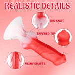 8.46" Beginner Dog Knot Big Dildo, Realistic Silicone Monster Dildo With Strong Suction Cup, Fantasy Animal Creature Huge Red Dildos, Wolf Penis Anal Plug Sex Toy For Women Men Couple Play Game
