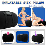 Sex Pillow with Suction Cup Dildo Mount Sex Toys Inflatable Pillow Vibrator Holder Set Universal Sex Saddle Strap on Pillow,Chair Hands-Free Play(Without Dildo)