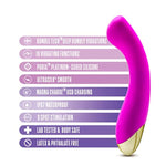 Blush Aria Bangin' Af 7.25" Curved G-Spot Vibrator, Puria Silicone Sleek Massager, 10 Powerful Rhythms, Magna Charge, Waterproof, Portable Vulva Stimulator - Adult Sex Toy For Women, Couples -(Purple)