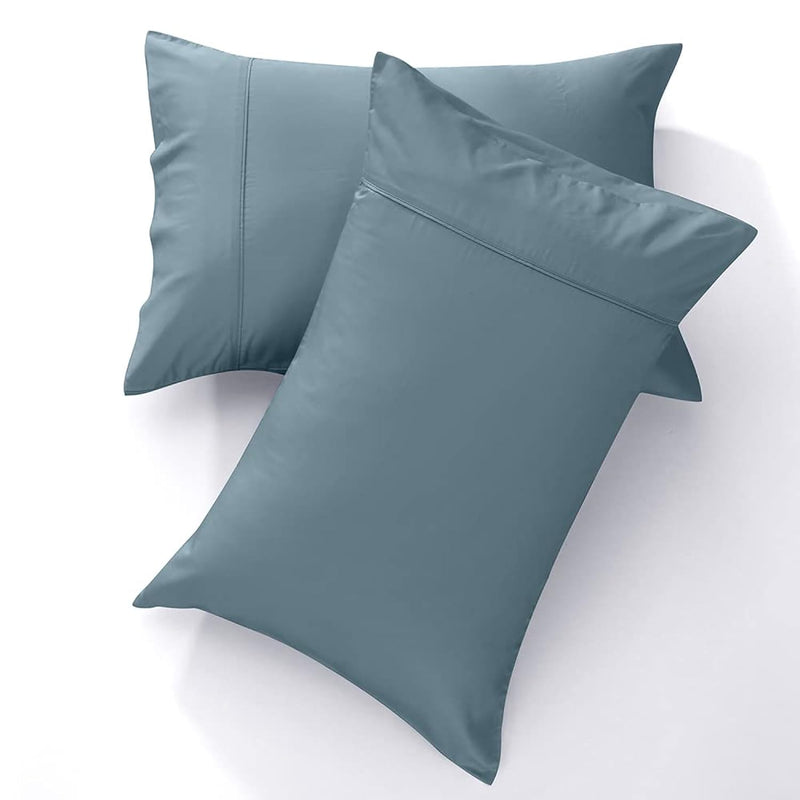 Bamboo Pillow Cases King Size Set Of 2, Reversible And Envelope Closure Coolin