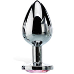 Gem Medium Anal Plug, Metal Butt Plug For Women & Men, Tapered Trainer For Beginners & Advanced, Weighted Aluminum Plug For Temperature Play, Safety Flared Base, Includes Velvet Bag,3.75"