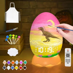Paint Your Own Dragon Egg Night Light with Clock, Bluetooth Speaker & 12 Colors