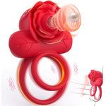 Vibrating Cock Ring Sex Toys For Men, Penis Ring Vibrator Clitoral Stimulator With Sucking Play, 10 Vibrations Rose Adult Couple Sex Toys For Male Female Pleasure