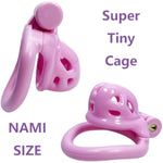 Pink Chastity Device For Men, Upgraded Ergonomic Nylon Resin Chastity Locked Cage With 4 Sizes Rings For Prevent Erection Penis Exercise Cook Cage Bondage Restraint Kit Sex Toy (Nami)