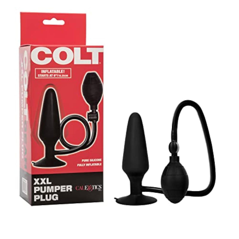 Colt XXL Pumper Plug, 6 Inch Inflatable Anal Toy with Silicone Construction and Easy Suction Cup Base