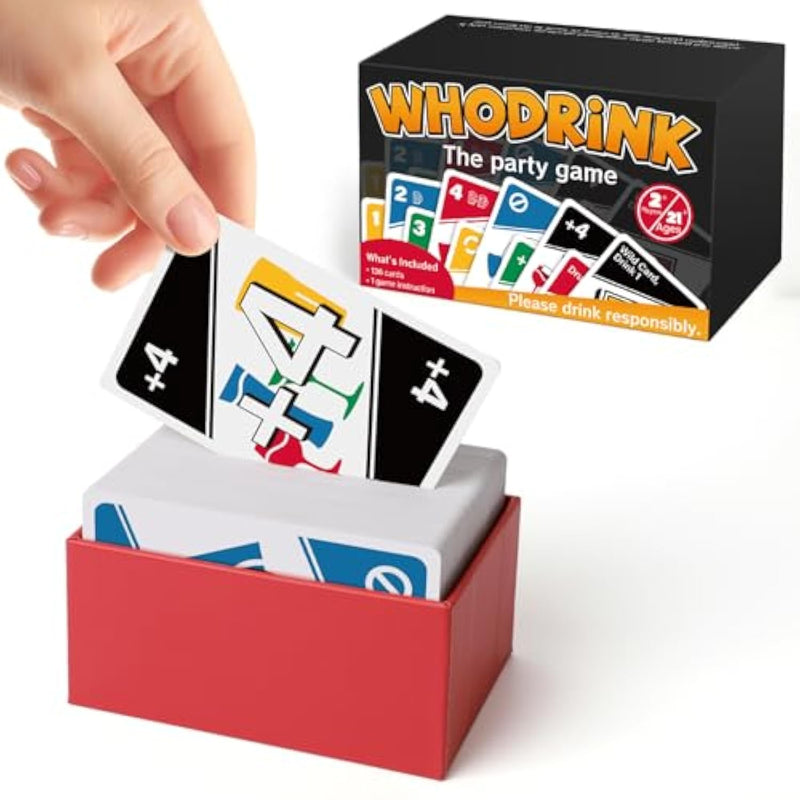 Whodrink-Drinking Card Games For Adults,Bachelorette Party Games, Drunk Couple Games For Date Night, Family Girls Night 136 Flashcards, Age 21+