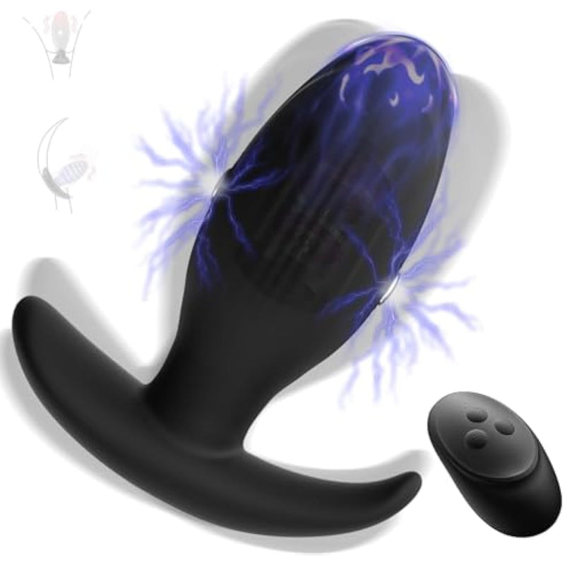 Adult Sex Toys For Men Prostate Massager - Games Vibrators Remote Control, Adult Toys Anal Plug Vibrating Butt Plug With 9 Vibrating Rotation Mode, Anal Toys Vibrator Mens Women (Black)