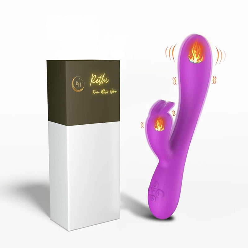 Thrusting Rabbit Vibrator- G Spot & Clitoris Stimulator 16 Powerful Vibrations With Heating Function, Waterproof Sex Toy For Women& Couples-Rechargeable
