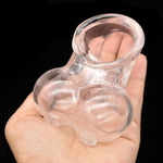 Silicone Scrotum Sleeve Testicle Cover Penis Ring Prison Bondage Male Chastity Cage Devices Cock Slave Orgasm Delay Sex Toy For Men Transparent