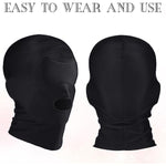 4 Pcs Realistic Dildo Gag And Hood Mask Include 2 Penis Gag With Adjustable Lock Bondage Leather Strap In 2 Sizes And 2 Breathable Black Face Mask, Adult Sex Toy (Retro)