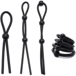 7Pcs Sex Toy Silicone Cock Ring Set Adjustable For Men Penis Ring Stronger Toys Delayed Enjoyment, Black