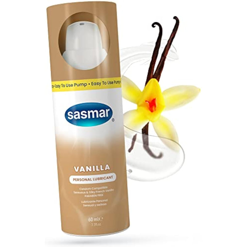 Vanilla Flavored Lubricant - Water Based Personal Lube For Men, Women - Feels Natural, Long Lasting Formula, Paraben Free, Toy-Friendly And Condom Safe, Oral Lubricant For Couples - 60 Ml