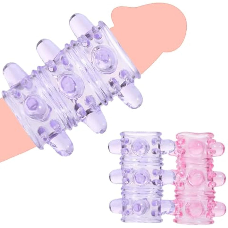 Men'S Cock Ring Penis Sleeve Set For Male Delay Ejaculation Sexual Pleasure Enhance For Couples Adult Sex Toys Reusable Penis Rings With Pellets For Vagina Stimulation Extend Sexual Play