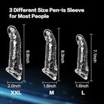 3 Size Reusable Penis Sleeve Cock Ring, Soft Clear Cock Sleeve Penis Extender Adult Sex Toys For Men Women, Durable Penis Enlarger Male Sex Toys For Couples Pleasure
