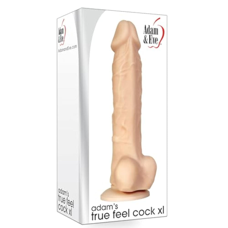 Adam's True Feel XL Realistic Dual Density Dildo with Suction Cup Base for Strap On Compatible Waterproof Adult Sex Toy