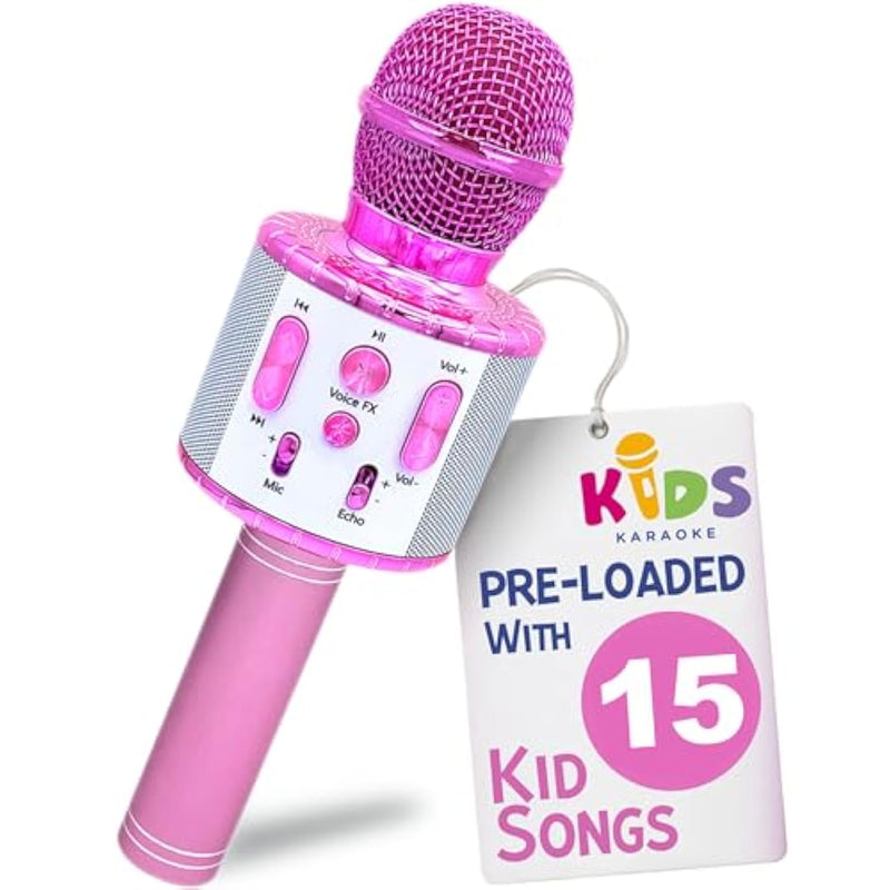 , Kids Karaoke Microphone | Includes Pre-Loaded Songs & Bluetooth | Kids Birthday Party Gift | Toy For All Ages 2, 3, 4, 5, 6+ Year Old Girls, Boys & Toddlers