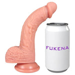 The Flame By - Posable Realistic Dual Density Silicone Dildo, 6.75 Inch Insertable, 1.7 Inch Max Width (Light Skin)