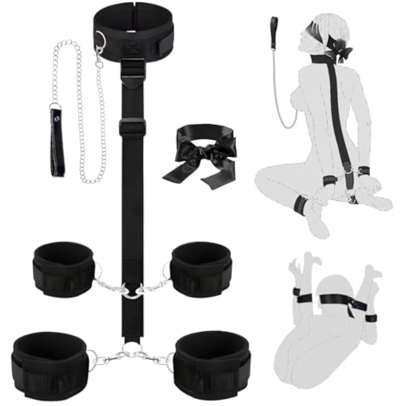 Bdsm Bondage Sex Toys Kit, Bondage Gear & Accessories With Traction Chain Blindfold, Restraints Sm Game Couples Sex Toys Role Play Toy