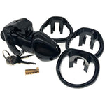 Ht-V3 Chastity Cage | Lightweight Cock Cage | Resin Chastity Devices | Male Chastity Cage | Adult Sex Toy For Men | Magiclockers | 4 Sizes Rings Included | Maxi (Black)