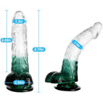 2 Pcs G-Spot Dildo, Realistic Transparent Dildo With Powerful Suction Cup, Strap On Dildo With Testicles For Anal Prostate Massage Vaginal G-Spot Stimulation, Adult Sex Toys For Women Men Couples