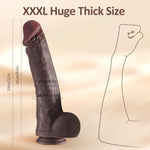 13In Big Realistic Brown Dildo,2.3" Diameter Extra Long Dildo,Soft Dual-Layer Silicone Sex Toys With Strong Suction Cup For Women Men