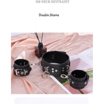 Black Sex Binding Wrist And Neck Adjustable Bdsm Set Female Neck To Wrist Restraint Sm Games Couple Play