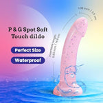 Dildolls - Flexible Dildo With Curved Style - Ultra Soft Silicone Dildo For Women Adult Sex - Smooth Penis Female Sex Toy - Women Sex Toys (Starlight)