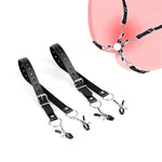 Bdsm Bondage Non Piercing Nipple Clamps Labia Clitoris Vagina Clamps With Adjustable Leather Straps Rubber Heads Sm Pussy Orgasms Fetish Bondage Vaginal Stimulators Role Play Adult Kinky Sex Toys