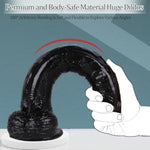 Realistic Dildo,12 Inch Huge Dildo Sex Toy With Strong Suction Cup For G Spot And Anal Play, Lifelike Ultra Big Black Anal Dildos With Small Glans Adult Sex Toy (Black)