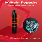 Mini Bullet Vibrator - 10 Modes For G Spot & Clitoral Stimulation, Pleasure For Female & Couples, Discreet, Black, Rechargeable, Portable, Waterproof, Suitable For Games, Travel