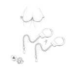 Butt Plug With Flirt Handcuffs, Metal Buttplug Adult Sex Bondage Restraint Bdsm Sex Toys For Men Women Couples Beginner Bedroom