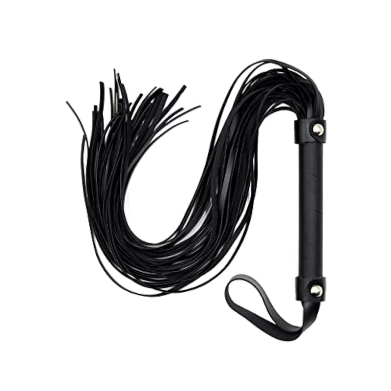 Riding Whip For Couples, Faux Leather Whip For Bedroom Play Black 18"