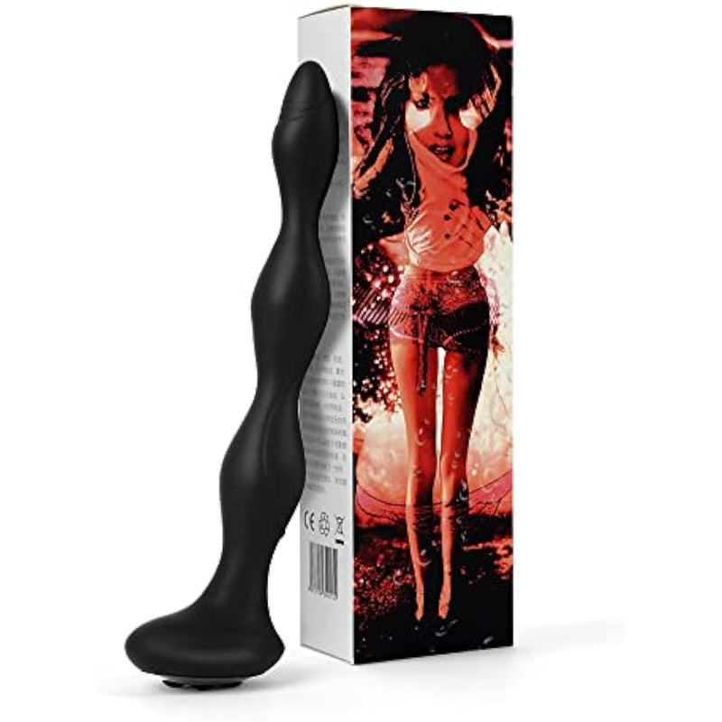 Vibrating Anal Beads Prostate Massager - Estim Shocking Auto Heat Dildo G Spot Vibrator Sex Toy For Men Women, 8.66 Inch Large Butt Plug Soft Bendable Wet Silent Usage