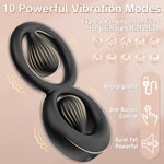 Vibrating Cock Ring With Dual Adjustable Beads, Silicone Penis Ring Vibrator For Couples Clitoral Perineum Stimulator, 10 Vibration Modes For Enhanced Pleasure & Male Erection, Adult Sex Toys For Men