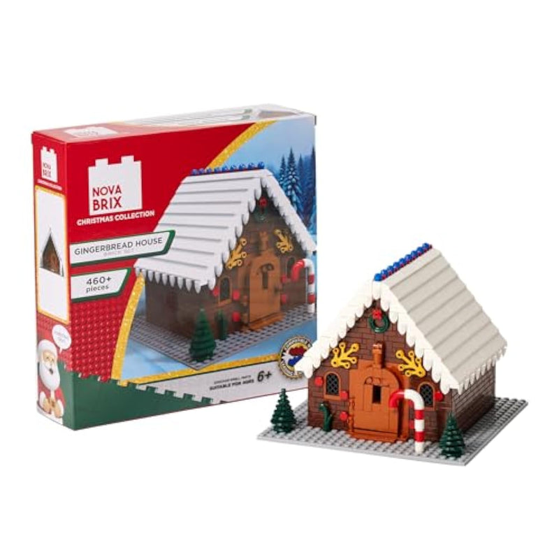 Christmas Collection - Gingerbread House Building Bricks Set, Festive Diy Building Blocks, Creative Christmas Brick Toy For Seasonal Décor | 460 Pieces