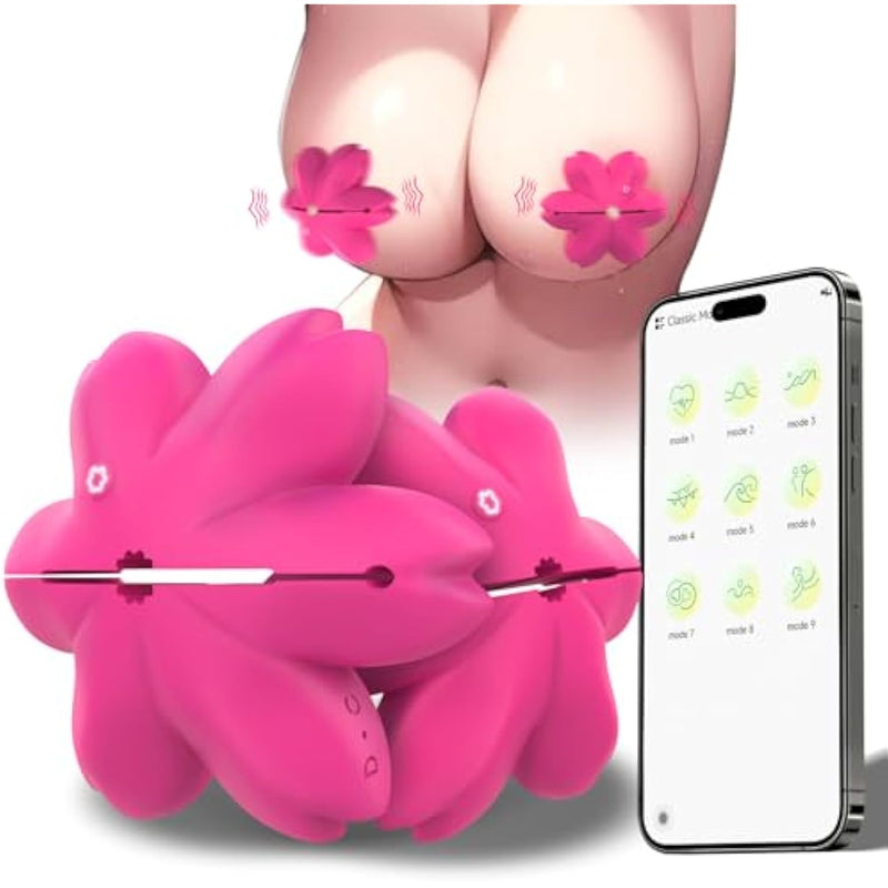 Sex Toys Nipple Clamps Vibrator - Nipple Toys Women Sex Pleasure Toys With 9 Vibrating Modes, Invisible Wearable Female Sex Toys With App Control, Vibrating Nipple Clamps Adult Sex Toys & Games