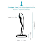 Stainless Steel Prostate Massager with Anal Beads for Adults - Silver