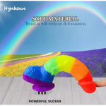 8.66 Inch Realistic Simulation Rainbow Dildo With Strong Suction Cup Base For Hands-Free Play, 2 Bolas,Liquid Silicone Sex Toys, Suitable For G-Spot Anal Sex Play, Sex Toys