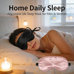Sleep Mask, Silk Satin Blackout Blindfold with Adjustable Strap