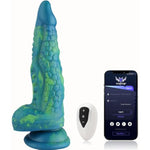 Vibrator App Dildo 9.6'' Green Color Silicone Realistic Adult Toy Fantasy Strong Suction Cup Dildo,Green