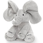 Peek A Boo Elephant Toy - Interactive Singing Elephant Teddy With Flapping Ears - For Newborn Baby Boys Or Girls - Peekaboo Soft Toy For Babies 0-12 Months +