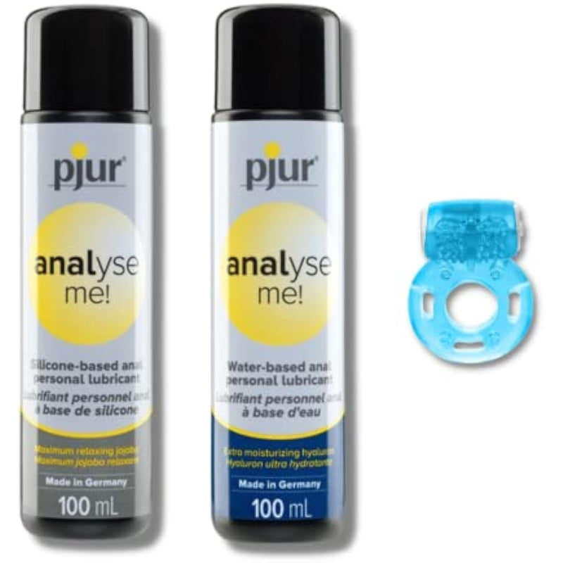 PjurAnalysemel? Silicone Based and Water Based Anal Lubricant 100ml /?3.4?fl.oz Bonus Vibration Ring